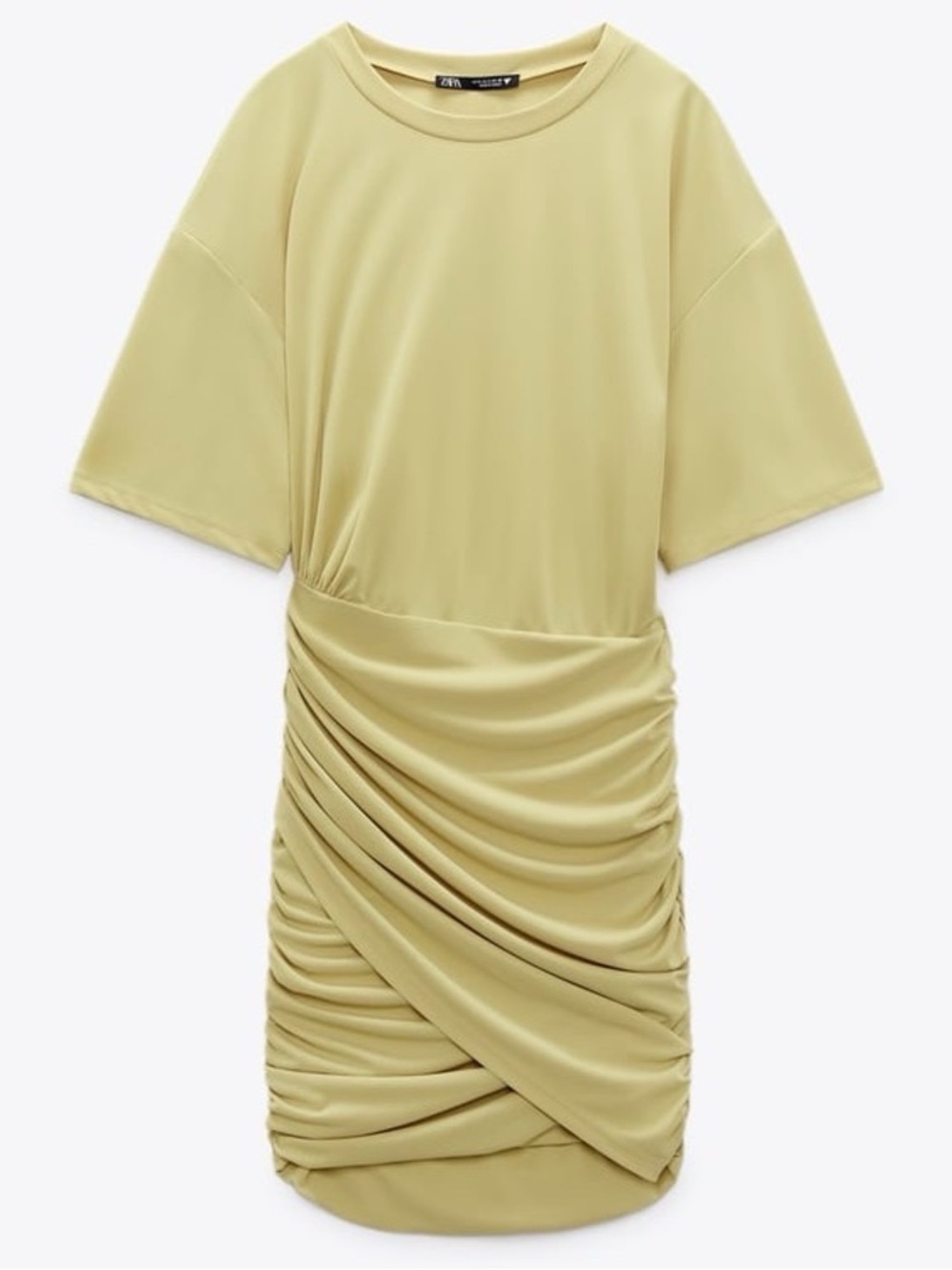 Zara Draped Mini Tshirt Dress